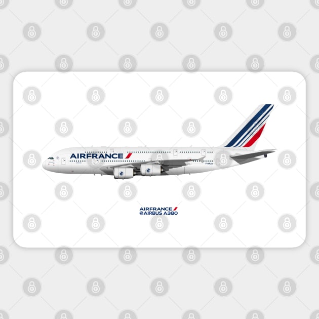 Illustration of Air France Airbus A380 Magnet by SteveHClark